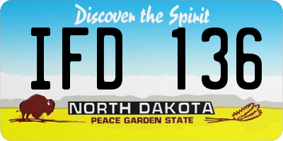 ND license plate IFD136