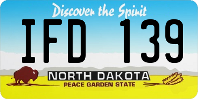 ND license plate IFD139