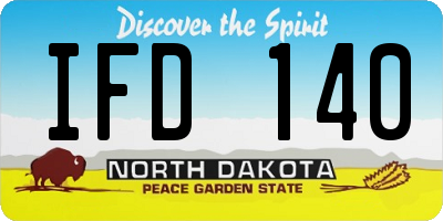 ND license plate IFD140
