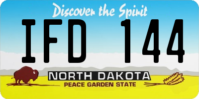 ND license plate IFD144