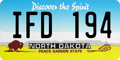 ND license plate IFD194