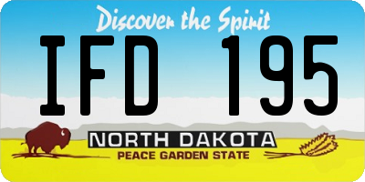 ND license plate IFD195