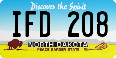 ND license plate IFD208