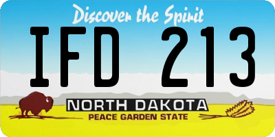 ND license plate IFD213
