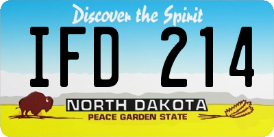 ND license plate IFD214