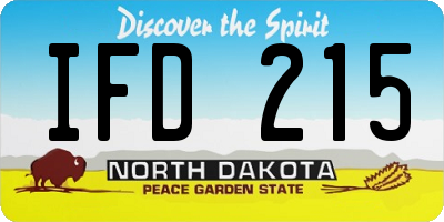 ND license plate IFD215