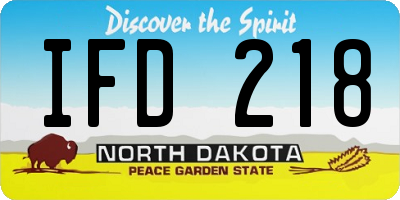 ND license plate IFD218