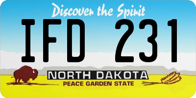 ND license plate IFD231