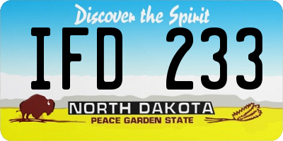 ND license plate IFD233