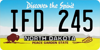 ND license plate IFD245