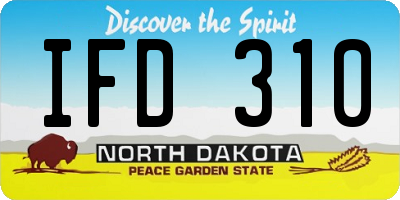ND license plate IFD310
