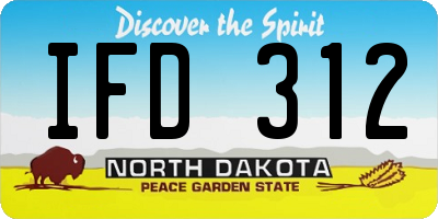 ND license plate IFD312