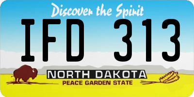 ND license plate IFD313