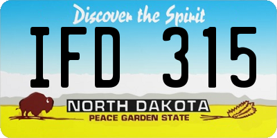 ND license plate IFD315