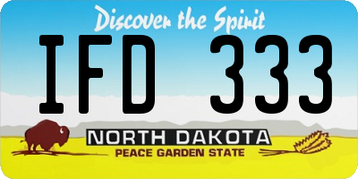 ND license plate IFD333