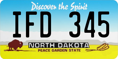 ND license plate IFD345