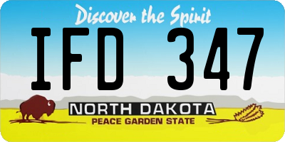 ND license plate IFD347