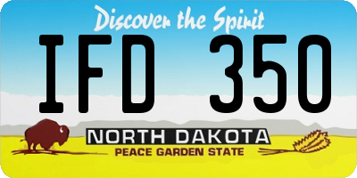 ND license plate IFD350