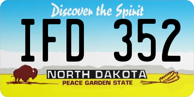 ND license plate IFD352