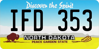 ND license plate IFD353