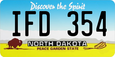 ND license plate IFD354