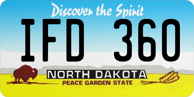 ND license plate IFD360