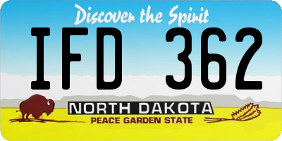 ND license plate IFD362