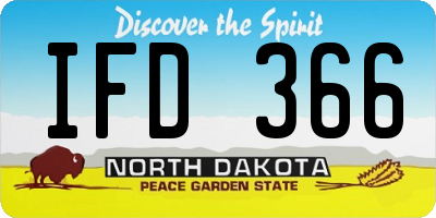 ND license plate IFD366