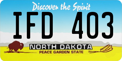 ND license plate IFD403