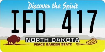 ND license plate IFD417
