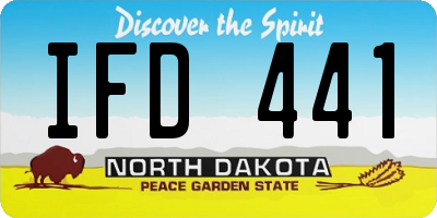 ND license plate IFD441