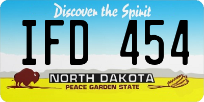 ND license plate IFD454