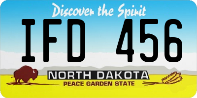 ND license plate IFD456