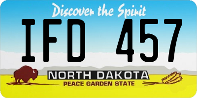 ND license plate IFD457