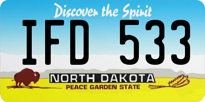 ND license plate IFD533