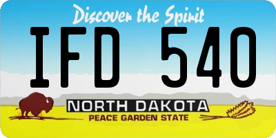 ND license plate IFD540