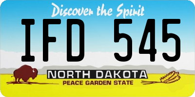 ND license plate IFD545