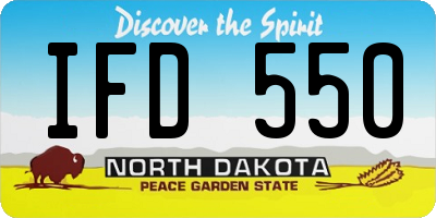 ND license plate IFD550