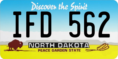 ND license plate IFD562