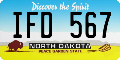 ND license plate IFD567