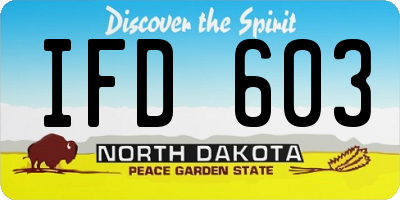 ND license plate IFD603