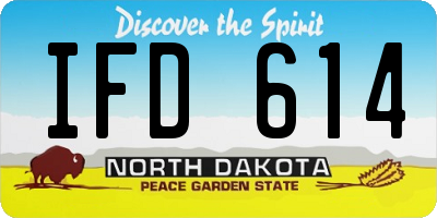 ND license plate IFD614
