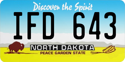 ND license plate IFD643