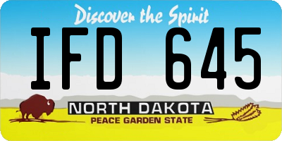 ND license plate IFD645