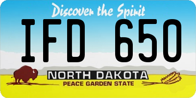 ND license plate IFD650