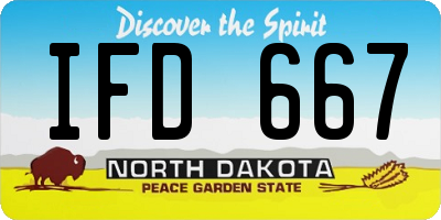 ND license plate IFD667