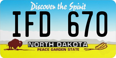 ND license plate IFD670