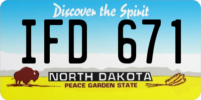ND license plate IFD671