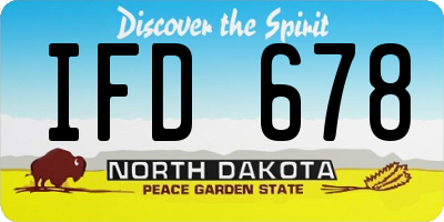 ND license plate IFD678