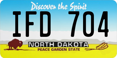 ND license plate IFD704